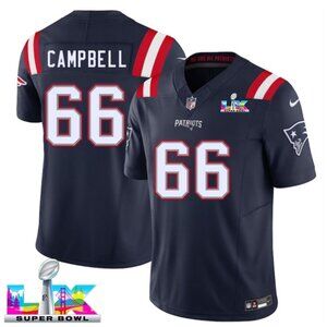 Mens or Youths Choose Will Campbell Super Bowl LX Stitched Jersey Navy Vapor